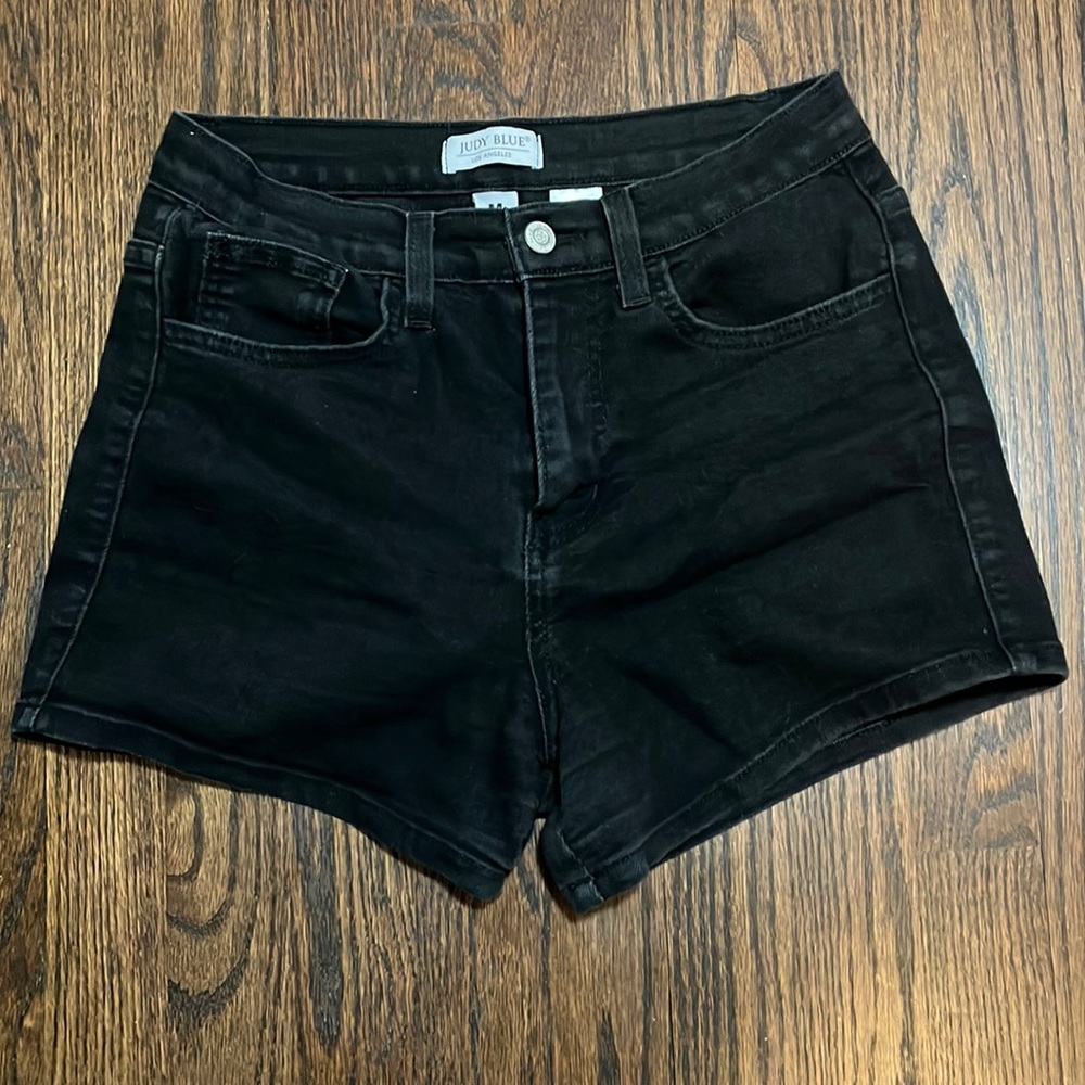 judy blue high waisted black jean shorts